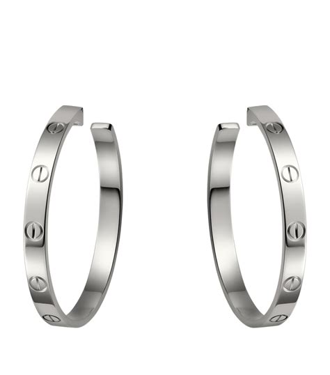 cartier white gold love earrings|cartier love single earring.